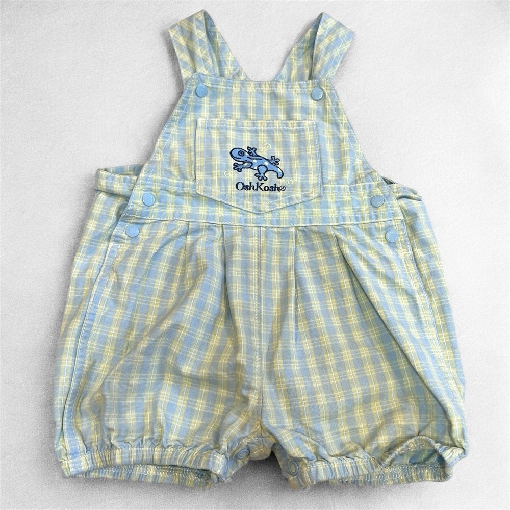 Vintage 90s Baby Osh Kosh Bubble Romper Embroidered Overalls Size 3-6 Months